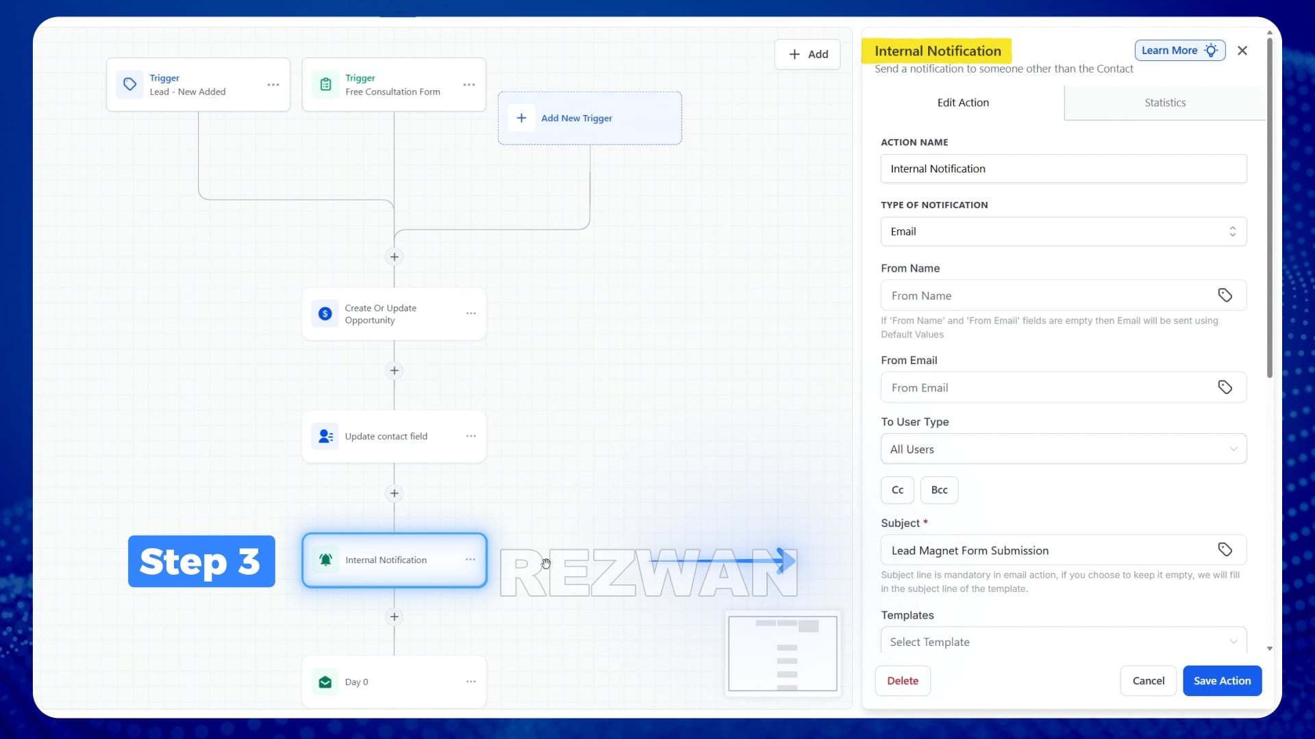 CRM lead automation walkthrough for Unified Solutions